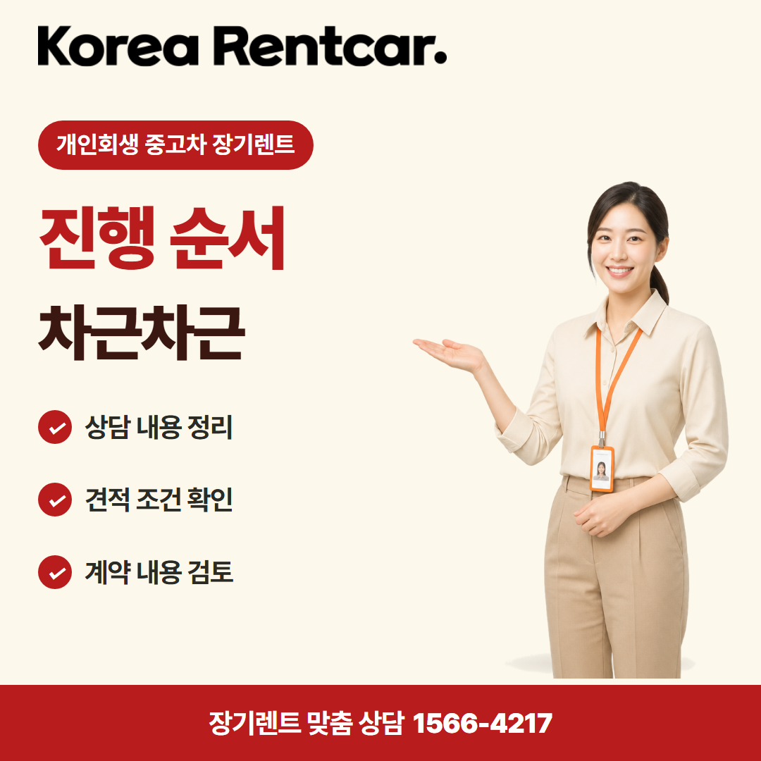 개인회생 중고차 장기렌트 · 이용 절차 카드뉴스